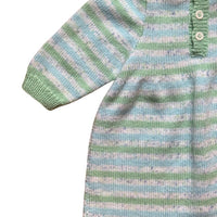 Robe tricot rayée verte - 3 mois