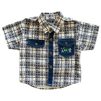 Chemisette denim carreaux sport - 24 mois