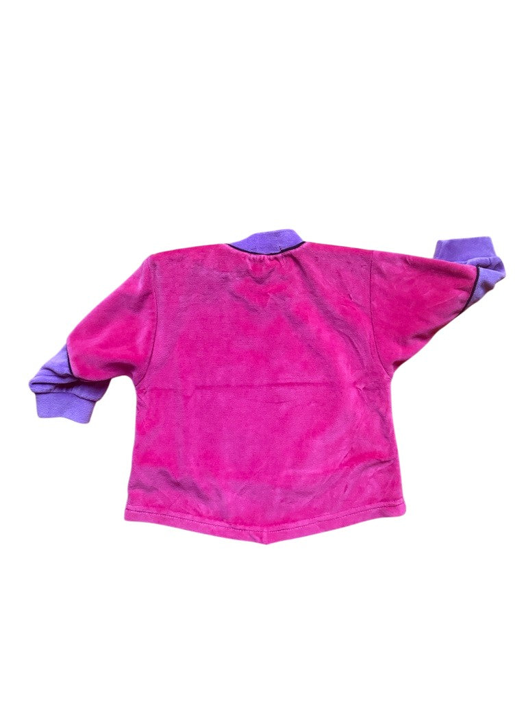 Robe pull velours chat et souris rose - 6 mois