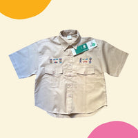 Chemisette broderies afrique beige 2 - 8 ans
