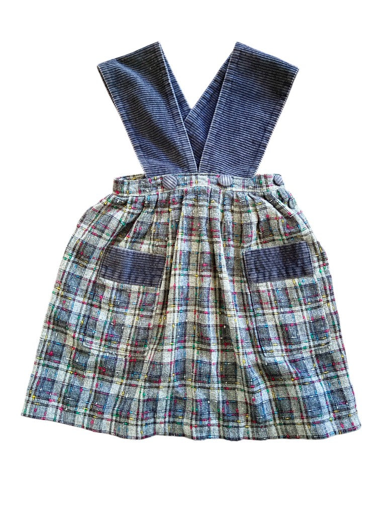 Robe tablier laineuse grise - 8 ans