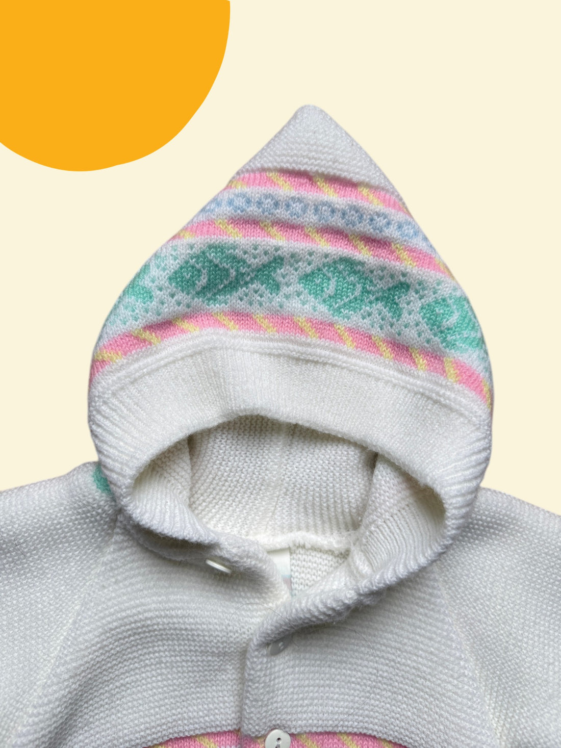 Gilet point mousse rayé pastel - 3 mois