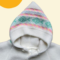 Gilet point mousse rayé pastel - 3 mois