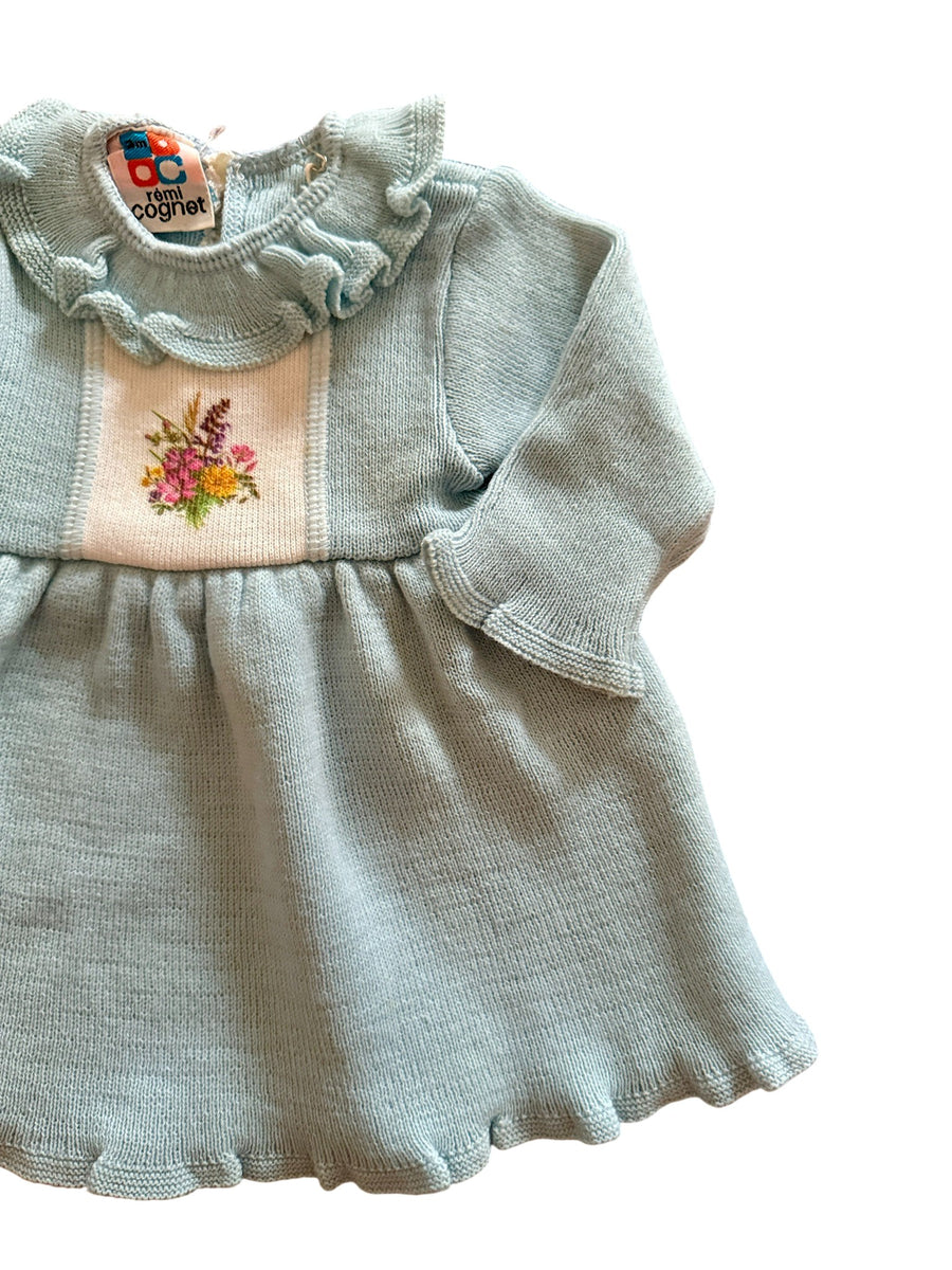 Robe tricot bleue - 3 mois