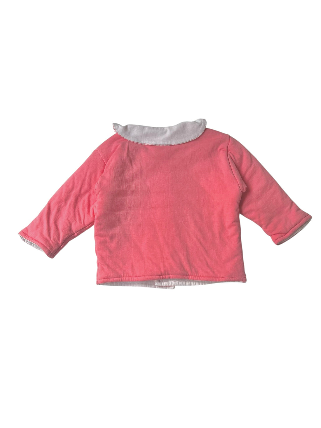 Ensemble gilet + salopette rose - 6 mois