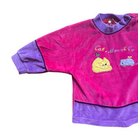 Robe pull velours chat et souris rose - 6 mois