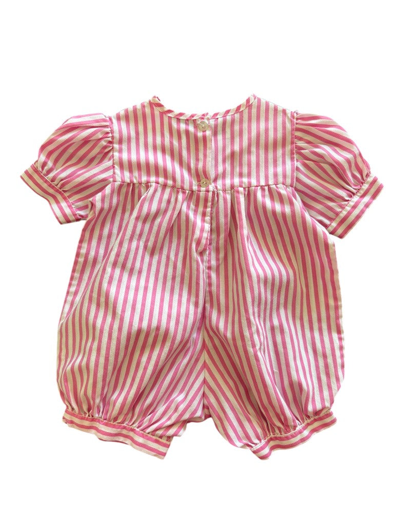 Combinaison rose rayée - 12 mois