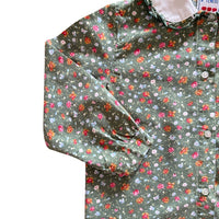 Chemise fleuries verte - 5 ans