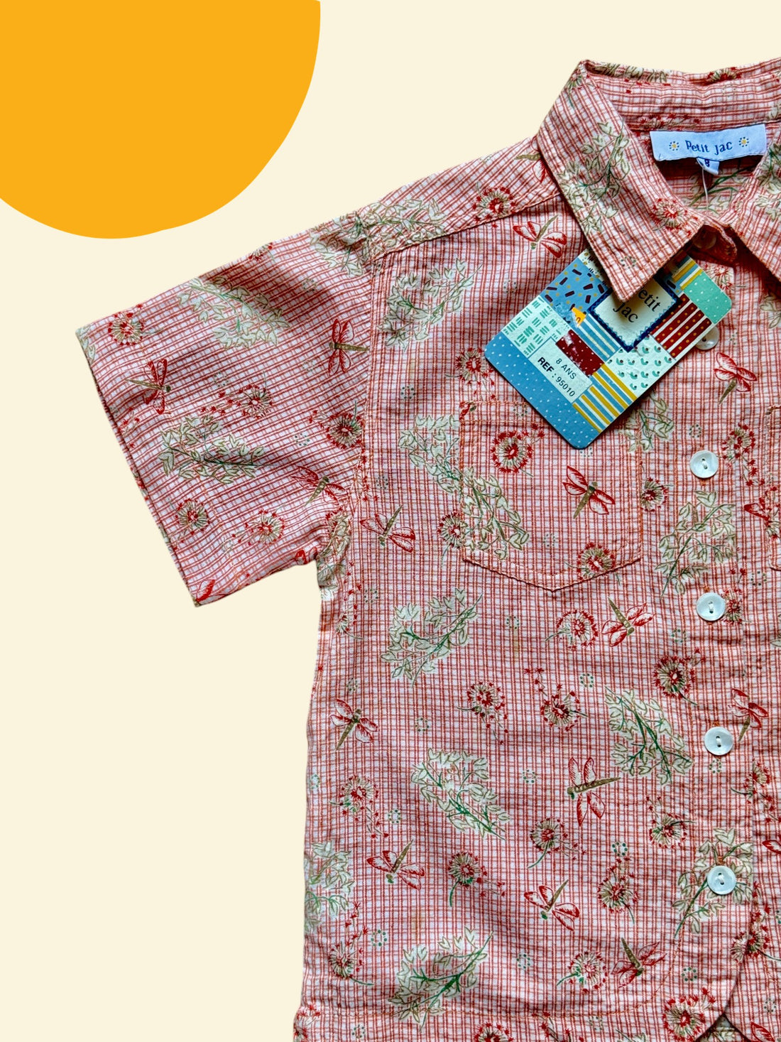 Chemisette orange libellule - 8 ans