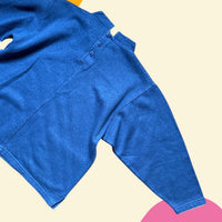Sweat patchwork fleuri bleu jean - 6/8 ans