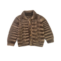 Gilet rayé torsadé marron - 6/7 ans