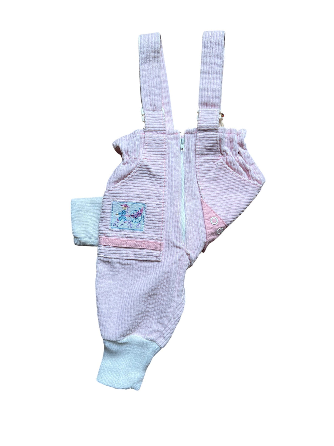 Salopette velours côtelé rose made in France - 3 mois