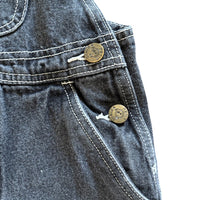 Salopette en jean noir brodée - 4 ans