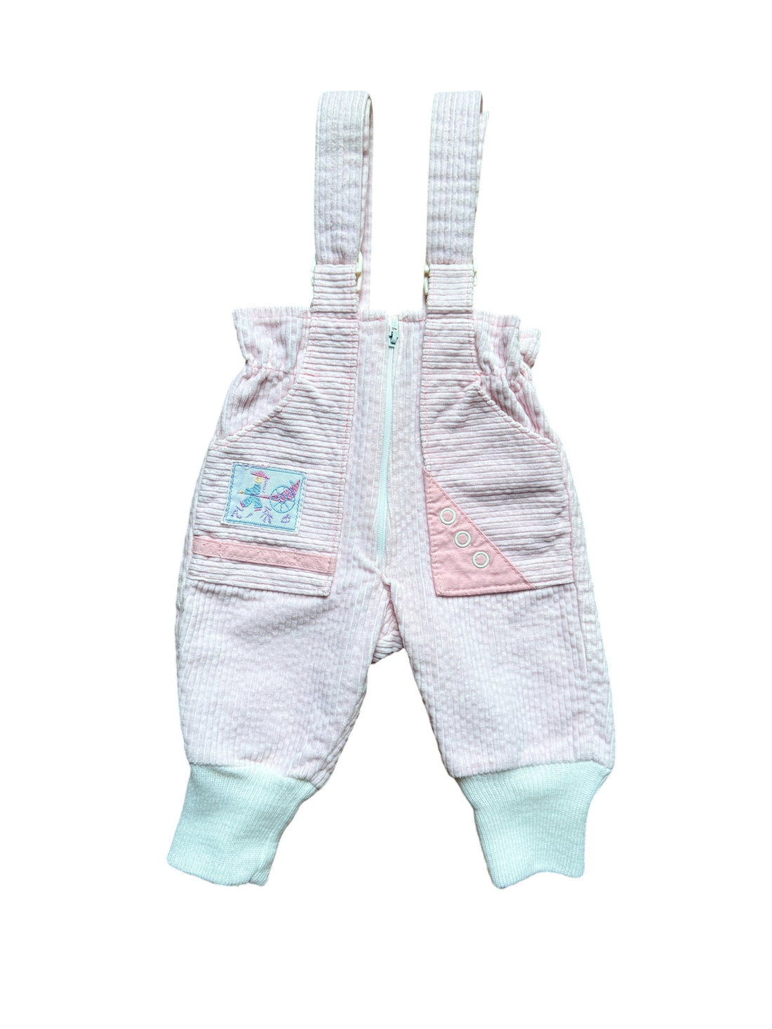 Salopette velours côtelé rose made in France - 3 mois