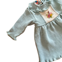 Robe tricot bleue - 3 mois