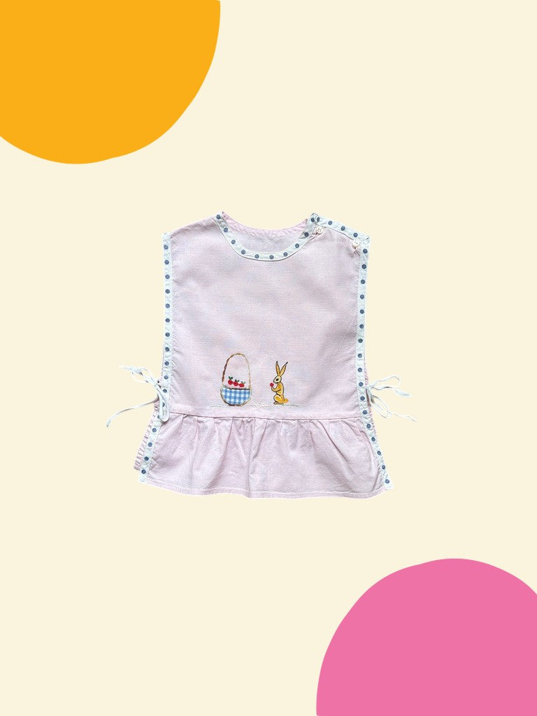 Top tablier lapin rose - 2/3 ans