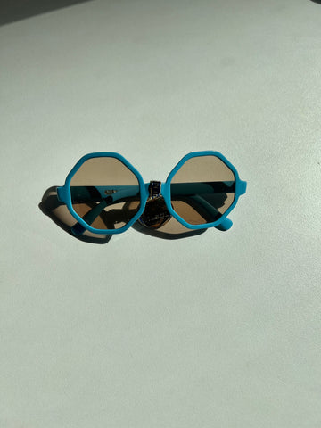 Lunettes vintage octogonales bleu - 3/4 ans