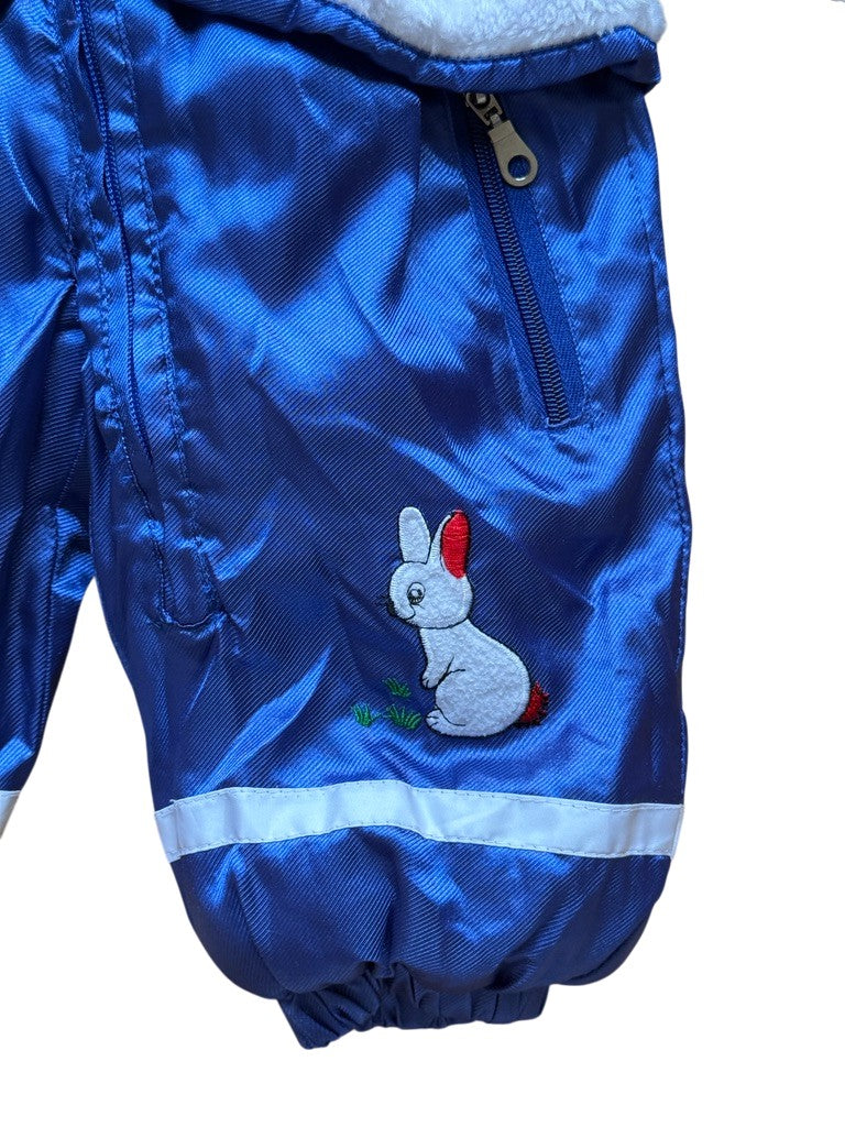 Combi pilote satinée broderies lapins - 3 mois