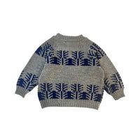 Pull jacquard sapin gris - 4 ans