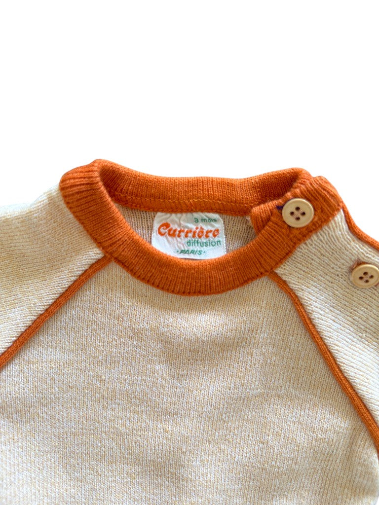 T-shirt maille orange - 3 mois