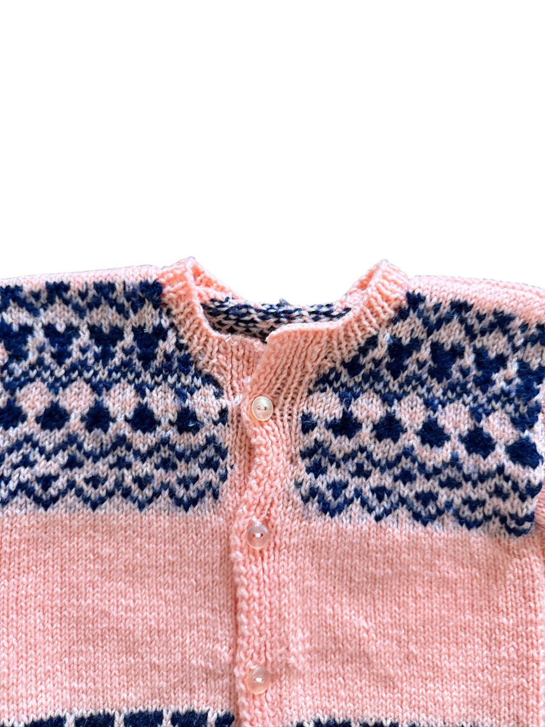 Gilet jacquard orange et marine - 6 mois