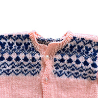 Gilet jacquard orange et marine - 6 mois