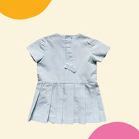 Robe pied de poule bleue années 60 - 24 mois
