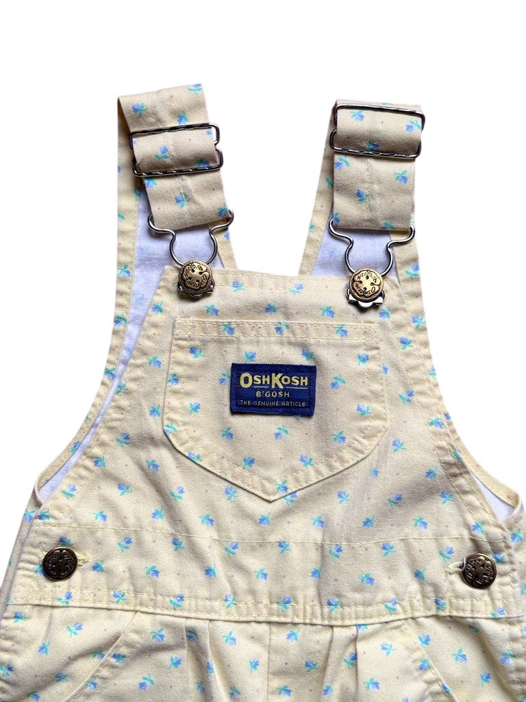 Salopette denim jaune fleurie - 24 mois