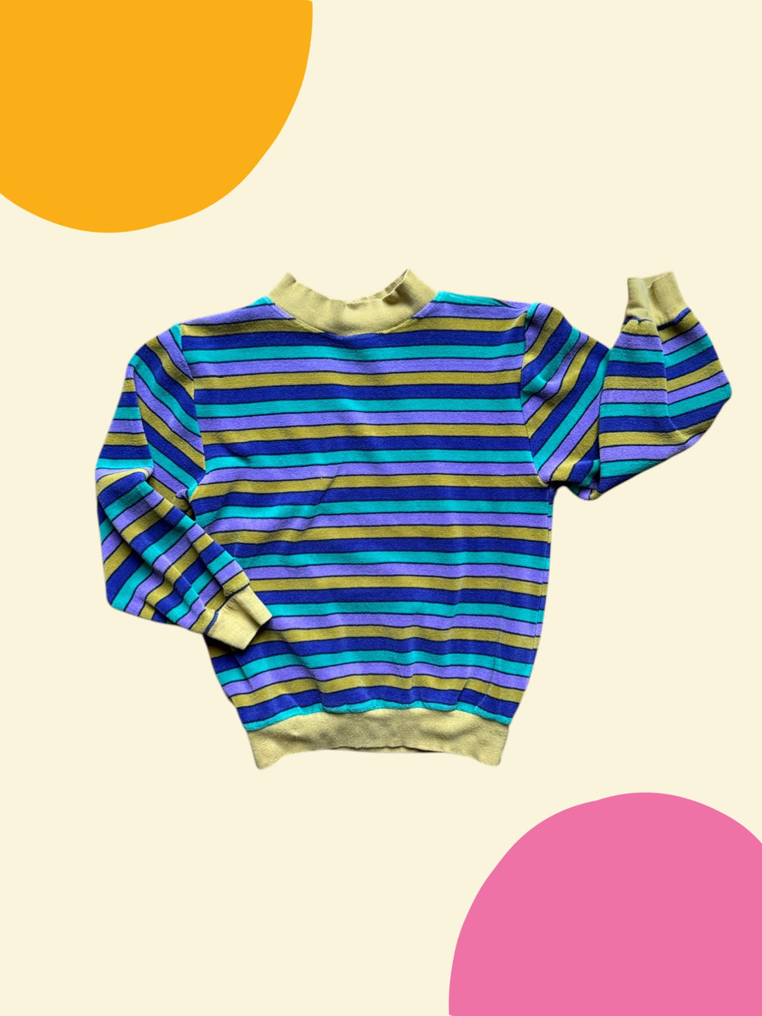 Sweat velours rayé multico - 6 ans