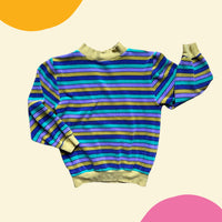 Sweat velours rayé multico - 6 ans