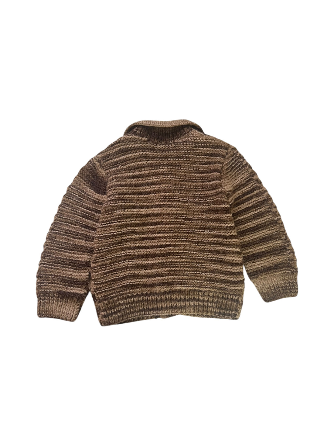 Gilet rayé torsadé marron - 6/7 ans