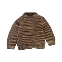 Gilet rayé torsadé marron - 6/7 ans