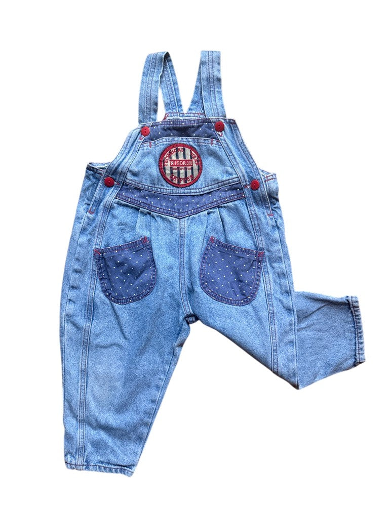 Salopette denim pois - 24 mois