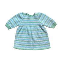 Robe tricot rayée verte - 3 mois