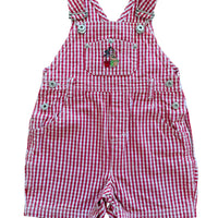 Salopette vichy brodée rouge - 18 mois