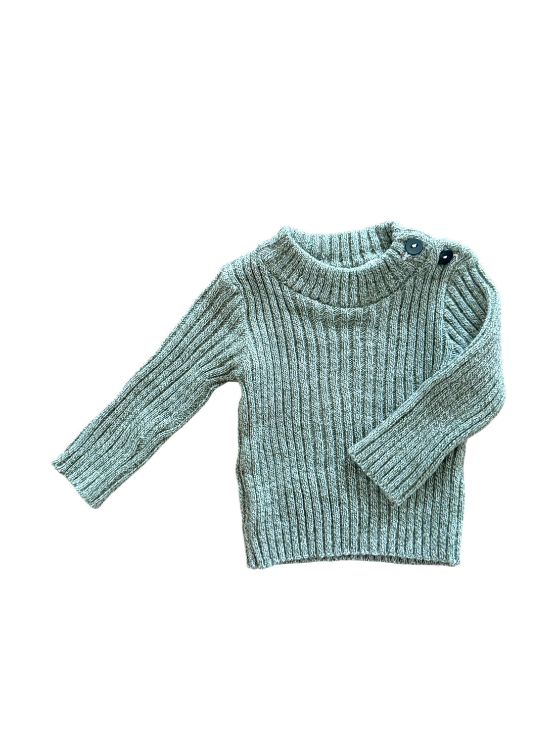 Pull vert chiné - 6 mois