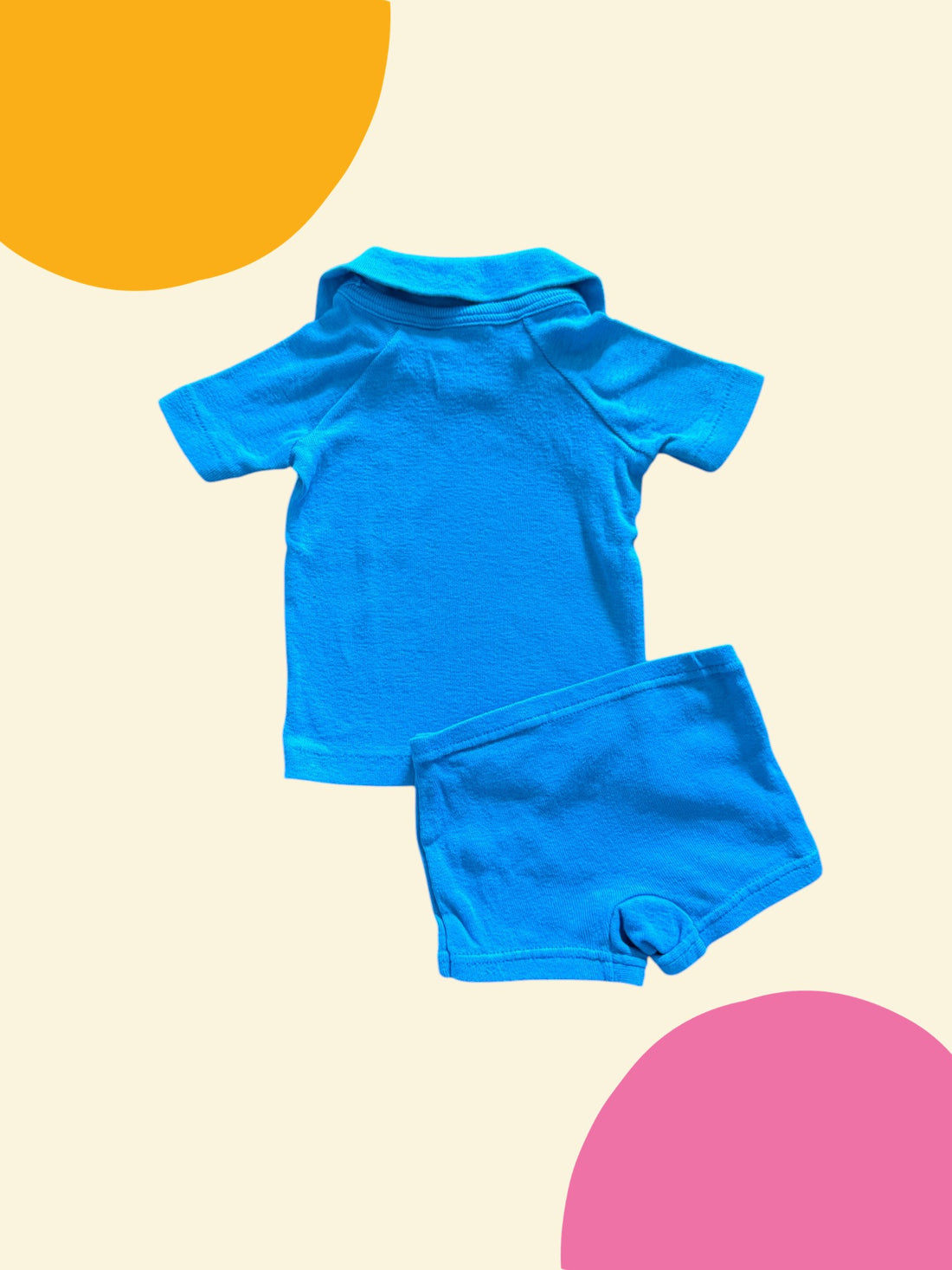 Ensemble court bleu plage - 6 mois