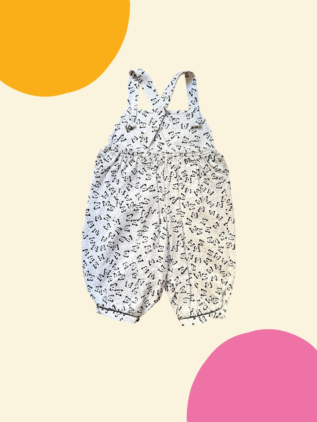 Ensemble t-shirt + salopette papillons marine - 12 mois