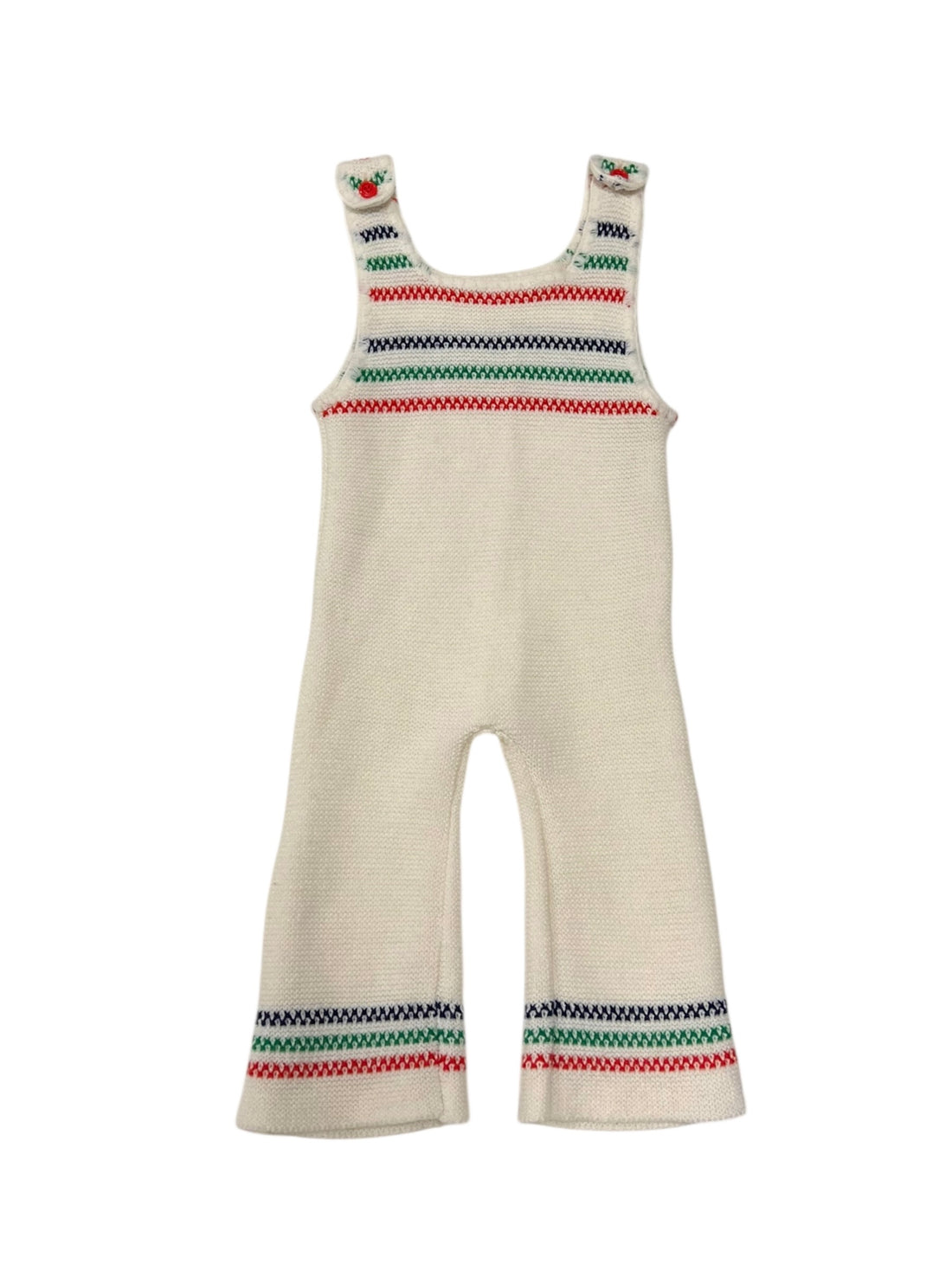 Combinaison tricot bleu vert rouge - 12 mois