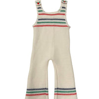 Combinaison tricot bleu vert rouge - 12 mois