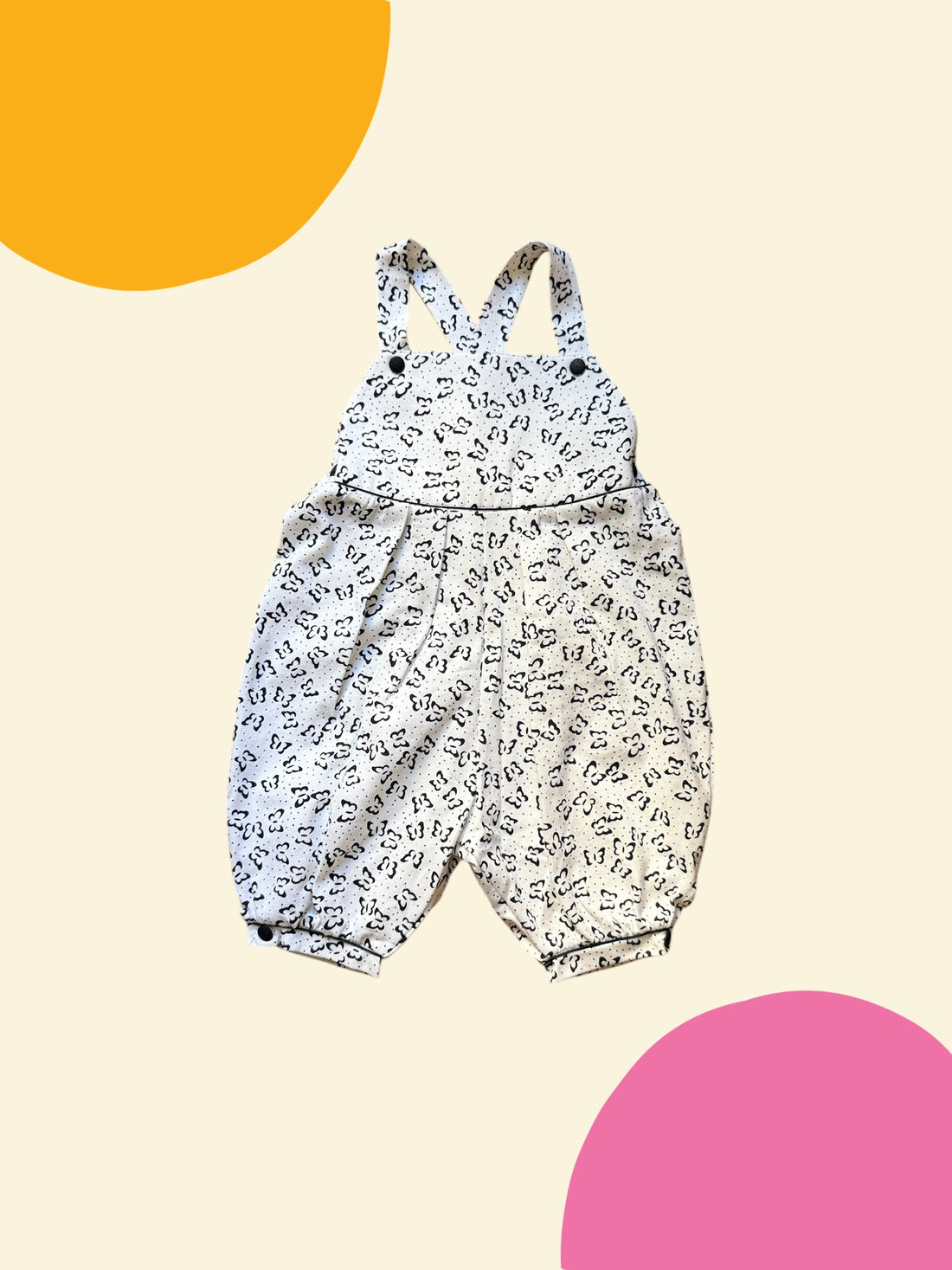 Ensemble t-shirt + salopette papillons marine - 12 mois