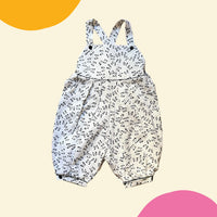 Ensemble t-shirt + salopette papillons marine - 12 mois
