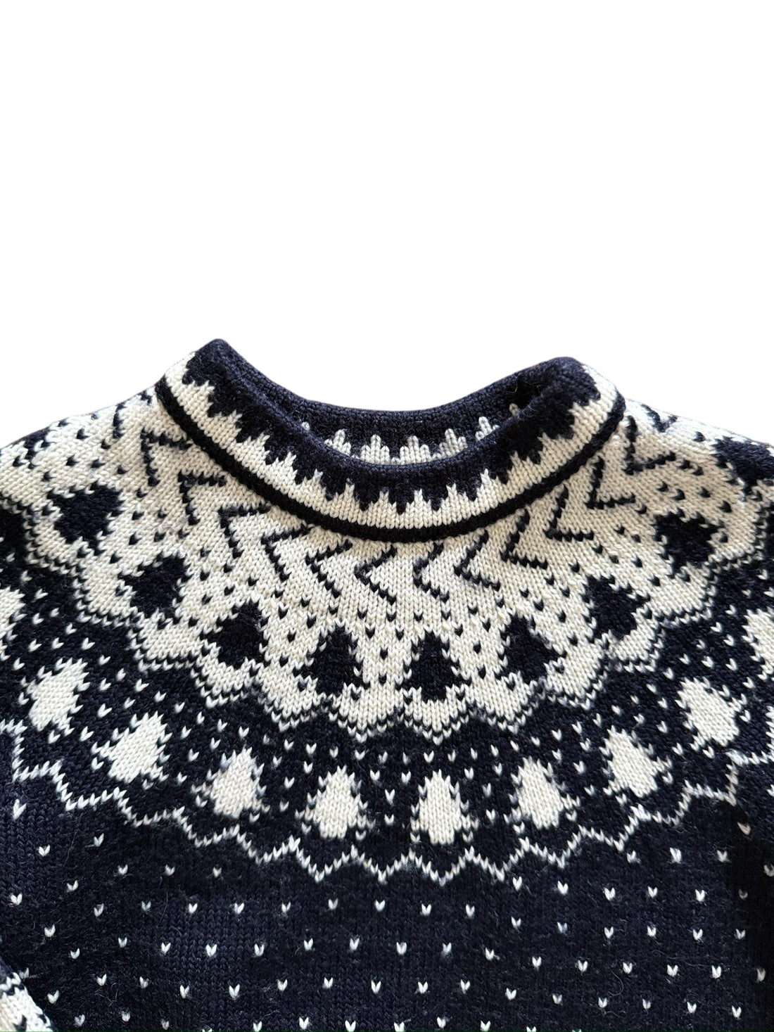 Pull jacquard marine et écru - 3 ans