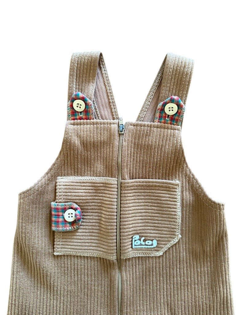 Salopette côtelée marron - 24 mois