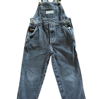 Salopette en jean noir brodée - 4 ans