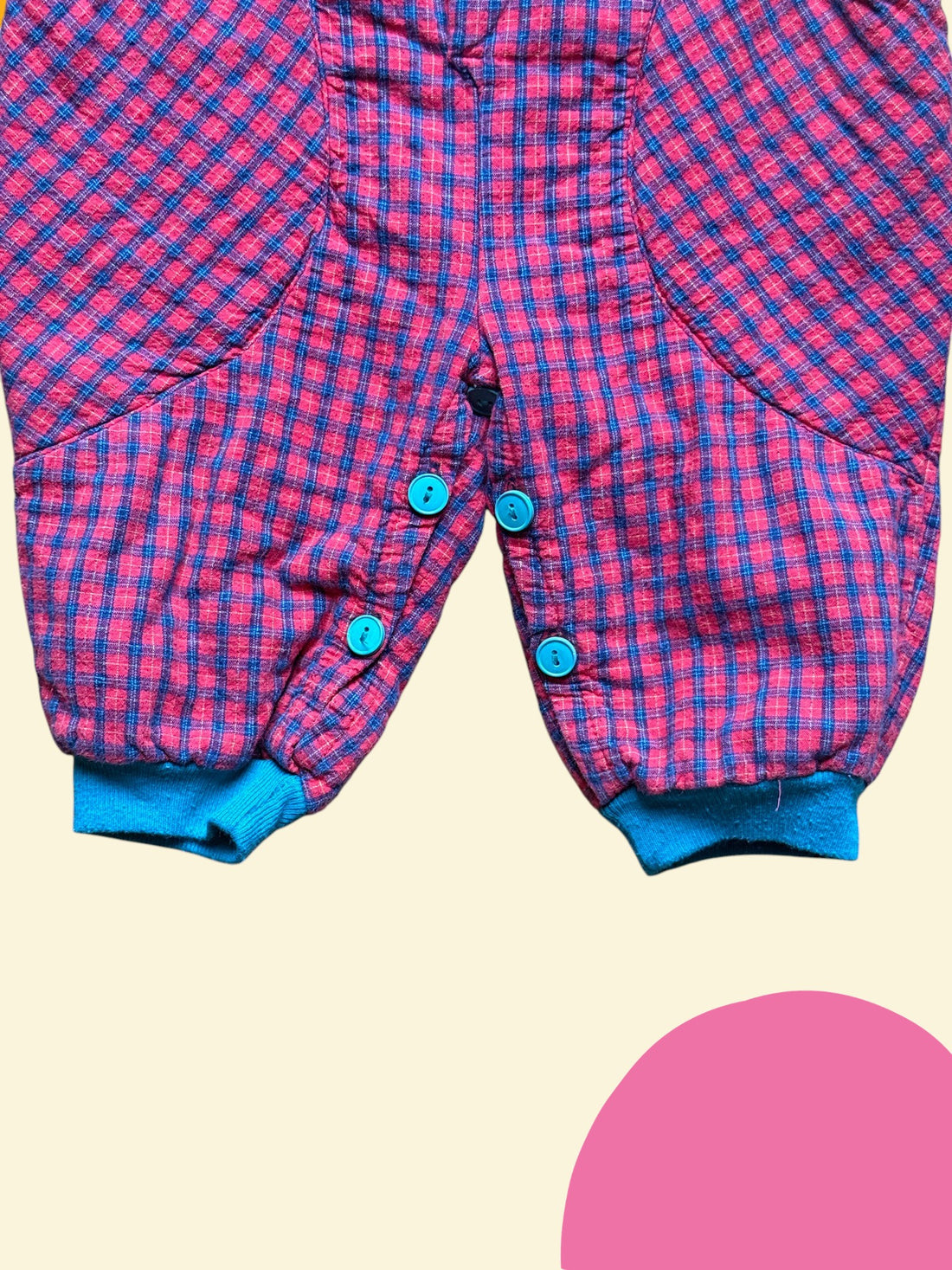 Combinaison tartan rouge et vert - 12 mois