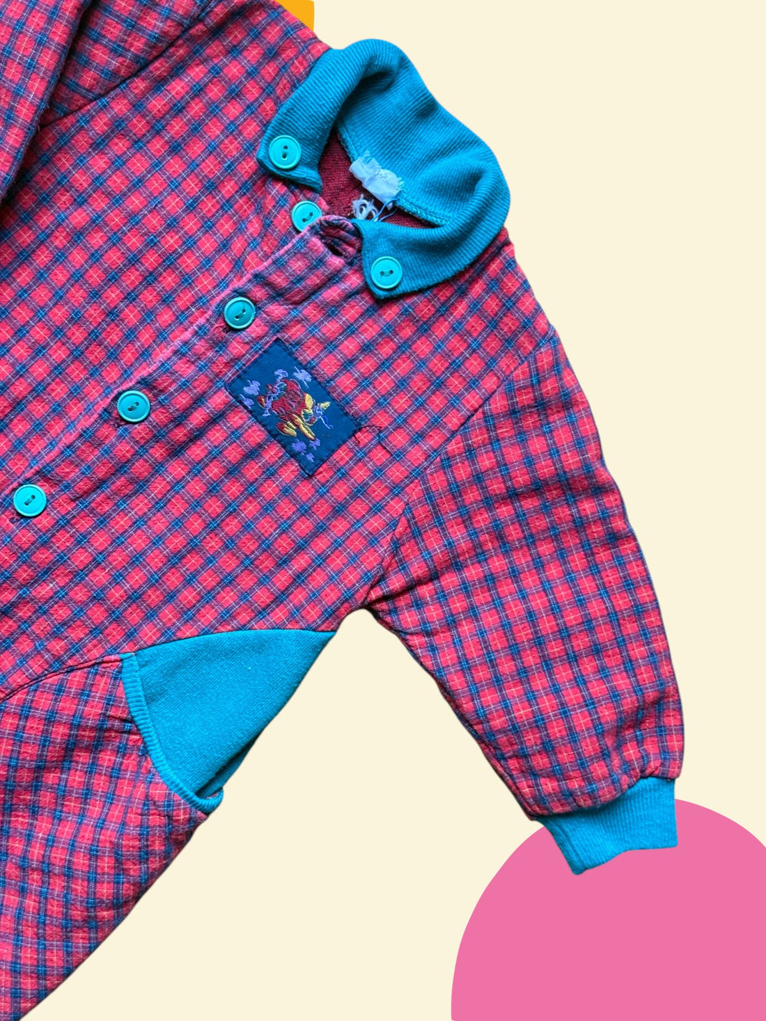 Combinaison tartan rouge et vert - 12 mois