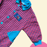Combinaison tartan rouge et vert - 12 mois