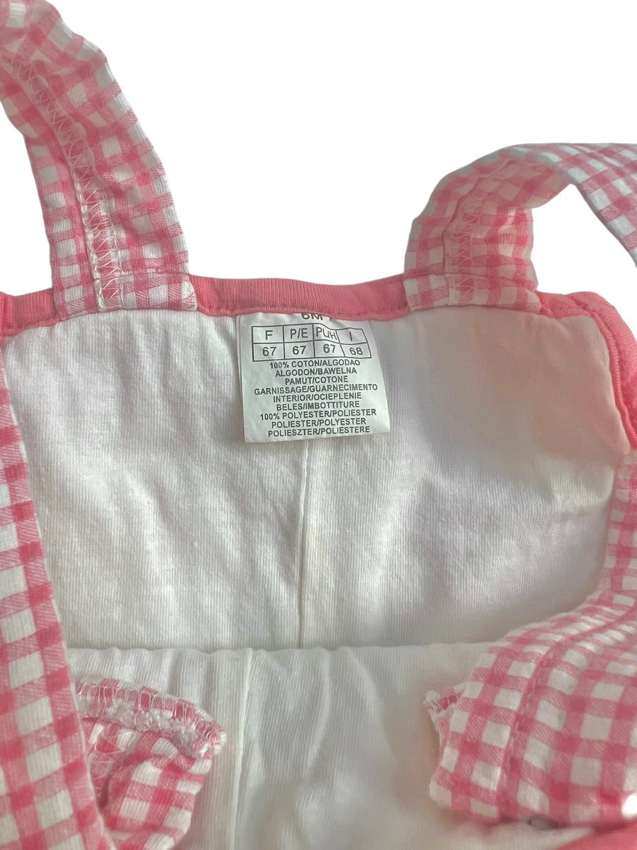Ensemble gilet + salopette rose - 6 mois