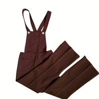 Salopette en maille marron 70's - 7/8 ans